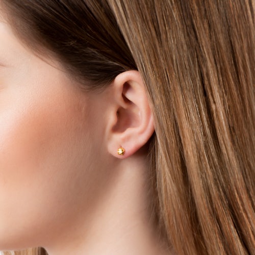 Kolczyki gwiazdki Savicki: srebrne pozłacane, cyrkonie